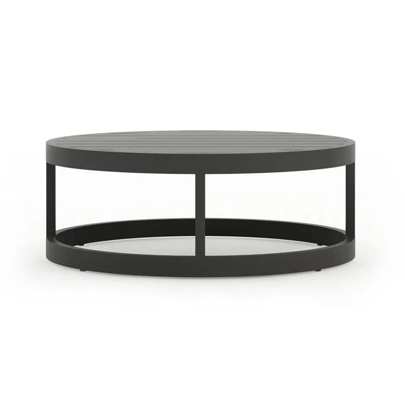 360° Round Outdoor Sofa Set | Deep Grey Aluminum Patio Furniture | Waterproof Garden Balcony Furniture