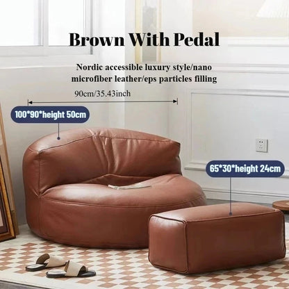 Single Person Reclining Lazy Sofa Chair with Thickened Leather