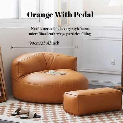 Single Person Reclining Lazy Sofa Chair with Thickened Leather