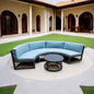 360° Round Outdoor Sofa Set | Deep Grey Aluminum Patio Furniture | Waterproof Garden Balcony Furniture