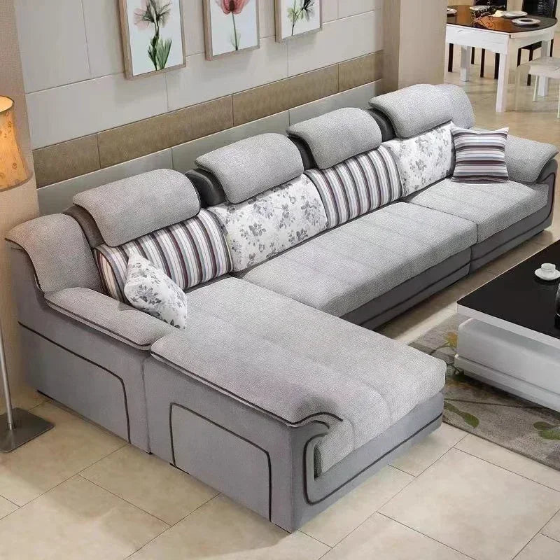 Wood Beige European Sofa