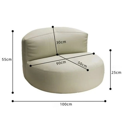 Single Person Reclining Lazy Sofa Chair with Thickened Leather