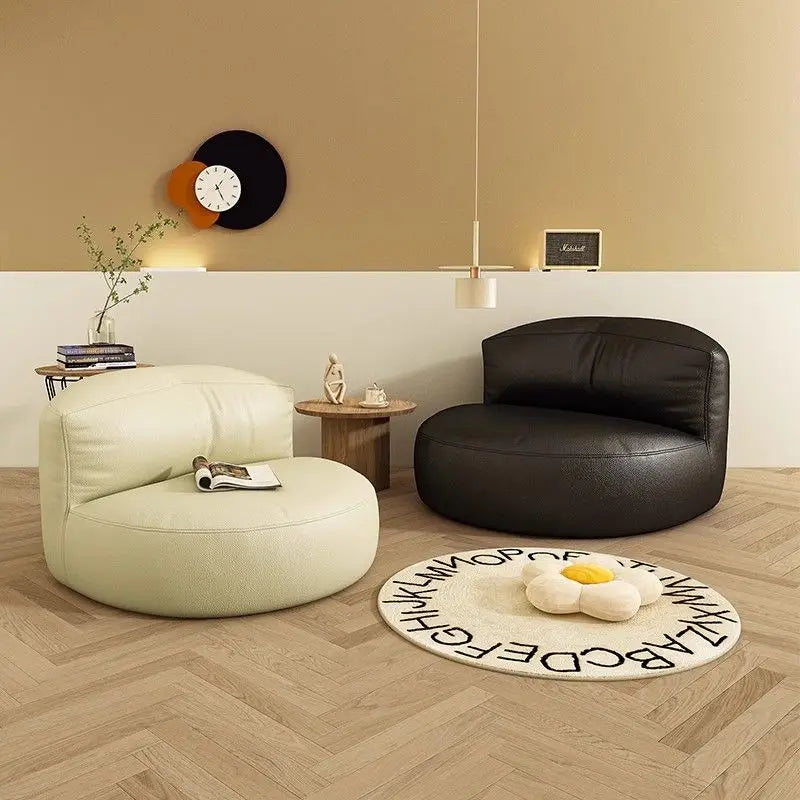 Single Person Reclining Lazy Sofa Chair with Thickened Leather