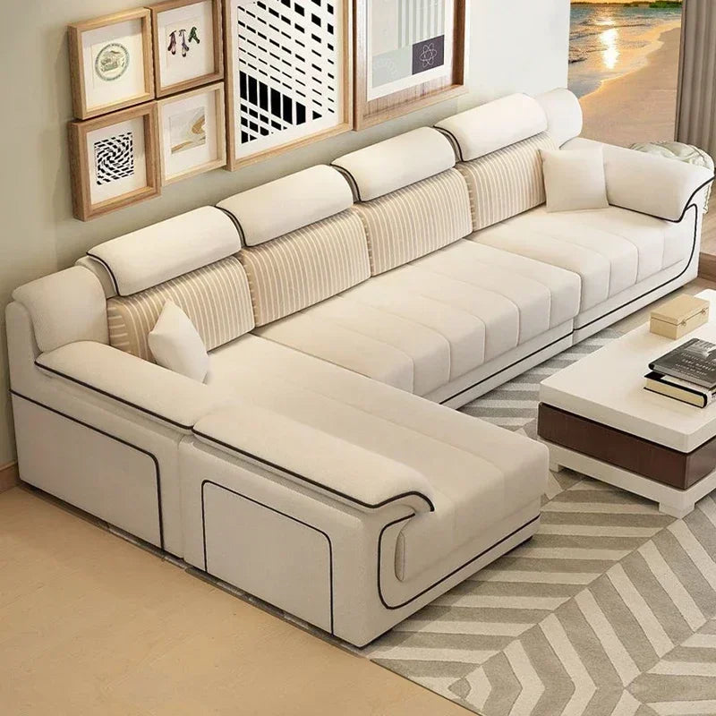 Wood Beige European Sofa
