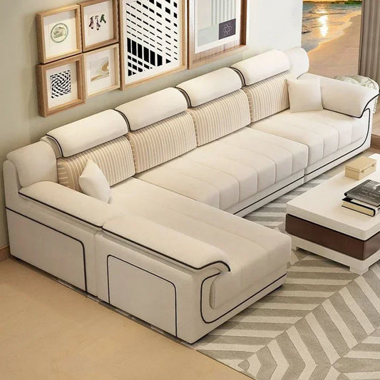 Wood Beige European Sofa