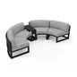360° Round Outdoor Sofa Set | Deep Grey Aluminum Patio Furniture | Waterproof Garden Balcony Furniture