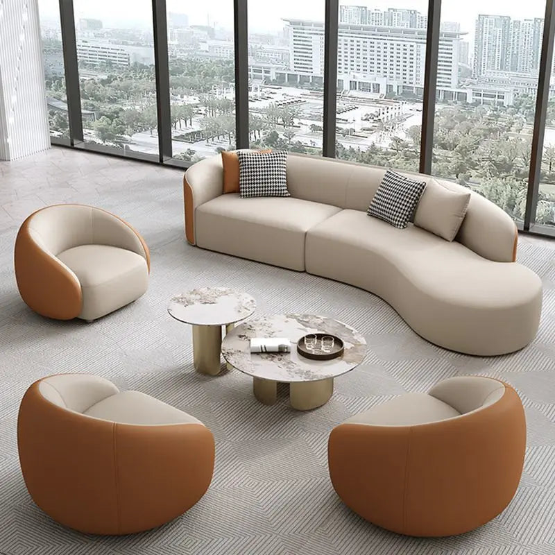 Modern Midcentury Sectional Sofa Set
