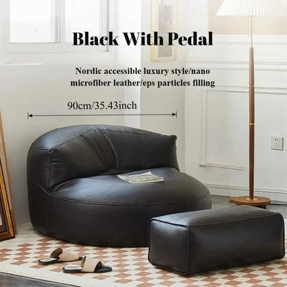 Single Person Reclining Lazy Sofa Chair with Thickened Leather