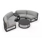 360° Round Outdoor Sofa Set | Deep Grey Aluminum Patio Furniture | Waterproof Garden Balcony Furniture