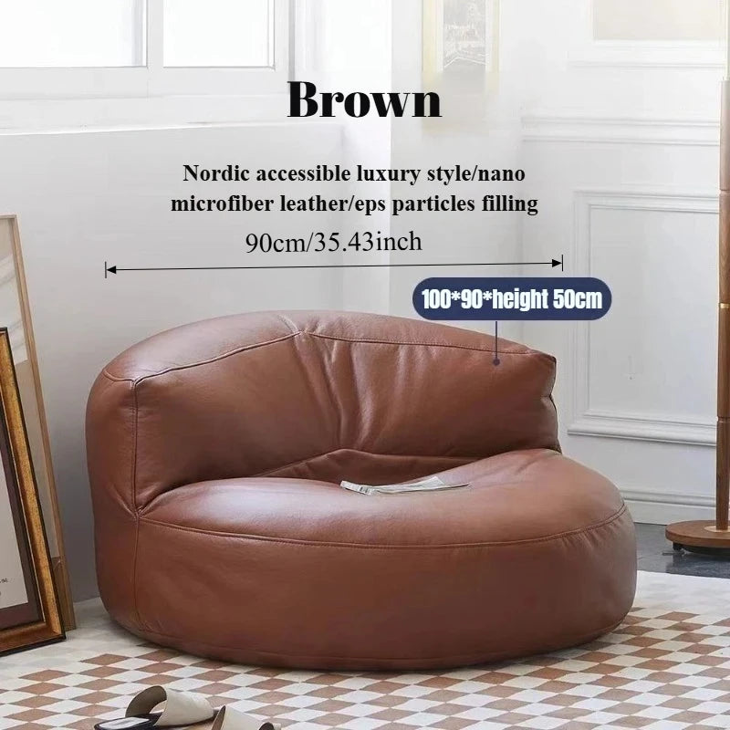 Single Person Reclining Lazy Sofa Chair with Thickened Leather
