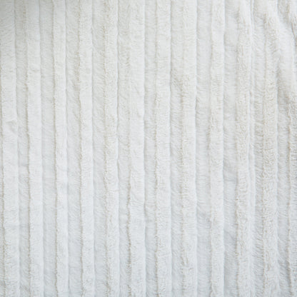 Tache White Ivory Polar Faux Fur with Sherpa Throw Blanket